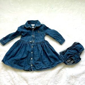 Infant girls RALPH LAUREN denim dress 12 months